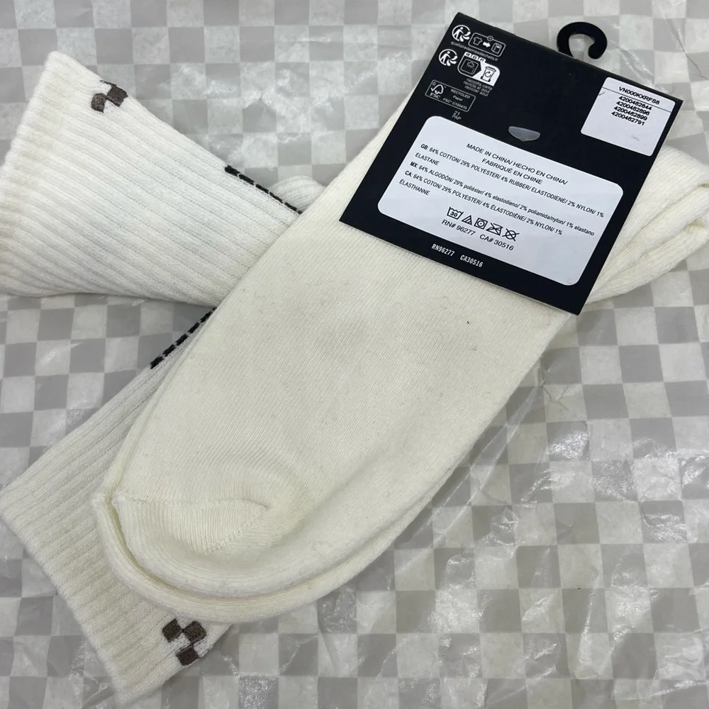 Vans Designer Logo Sport Skater Surfer Crew Cut Socks Vans Skate Clay (1 pair)